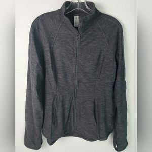 YOGALICIOUS Lux Large Heather Charcoal Cutout Sleeve Zipper Jacket. $88 JY87241